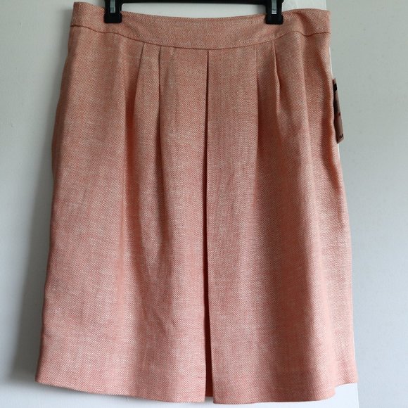 Tommy Hilfiger Skirt 10 Linen Orange A Line New - Picture 1 of 6